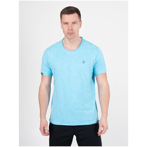 фото Футболка великоросс nf-24/nf-10/nf-14/nf-2/nf-30/nf-46/nf-50/nf-18/nf-62/nf-68/nf-96/nf-92/nf-76/nf-72 дизайнерские края размер 46, ярко-бирюзовый