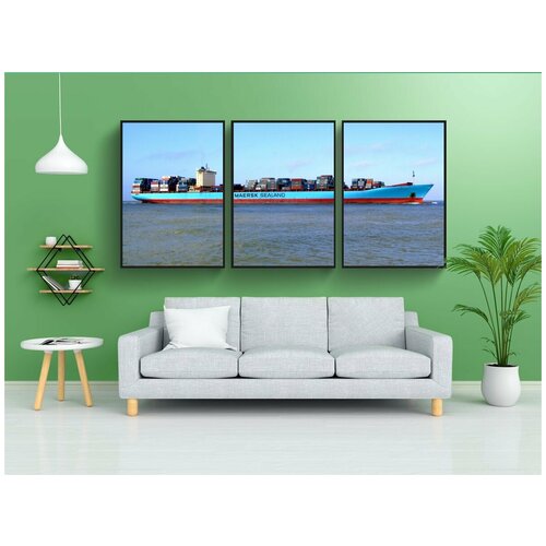 фото Набор модулных постеров для интерьера "артур маерск, судно, контейнер" 60x90 см. в тубусе, без рамки lotsprints