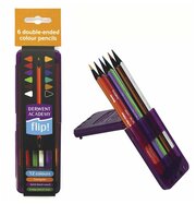 Набор Derwent двухсторонних цветных карандашей "Academy Flip" в пенале-подставке/6 шт/12 цв.