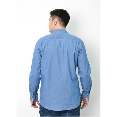 фото Рубашка джинсовая мужская, цвет-голубой rebelli