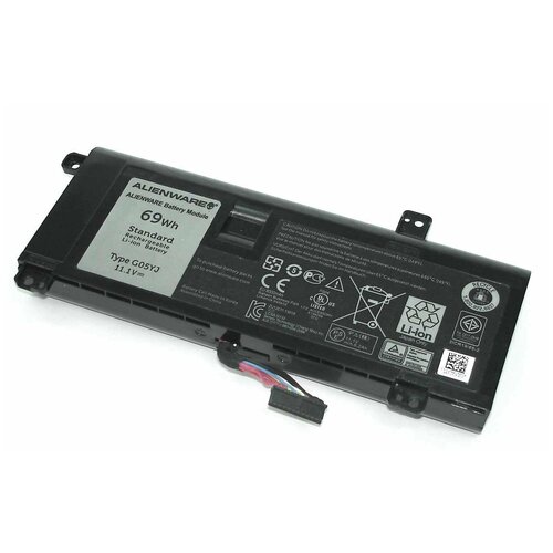 Аккумуляторная батарея для ноутбука Dell Alienware 14 11.1V 69Wh G05YJ аккумулятор g05yj для ноутбука dell alienware 14 11 1v 69wh 6200mah черный