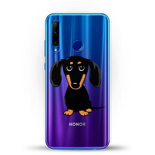 фото Силиконовый чехол черная такса на honor 10i andy & paul