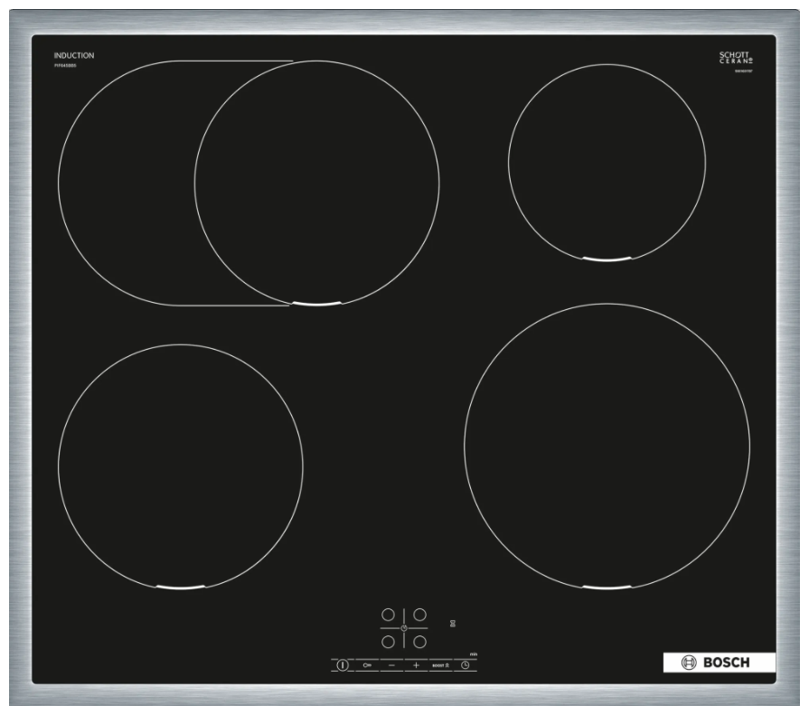 Индукционная варочная поверхность Bosch Serie 4 PIF645BB5E черный - фото №1