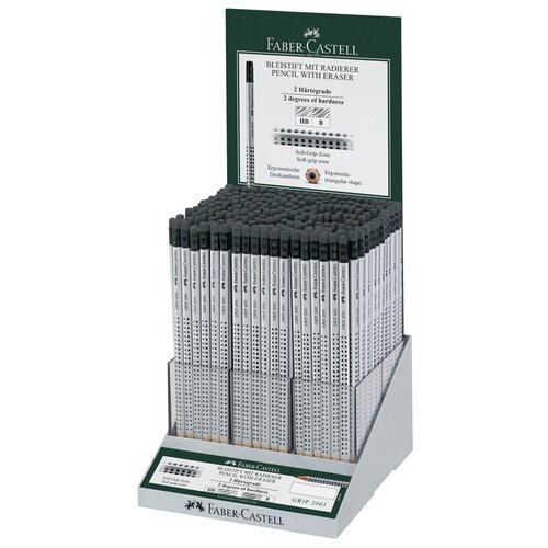 фото Набор чернографитных (простых) карандашей faber-castell grip 2001 (трехгранный, заточенный) дисплей, 216шт. (117216)