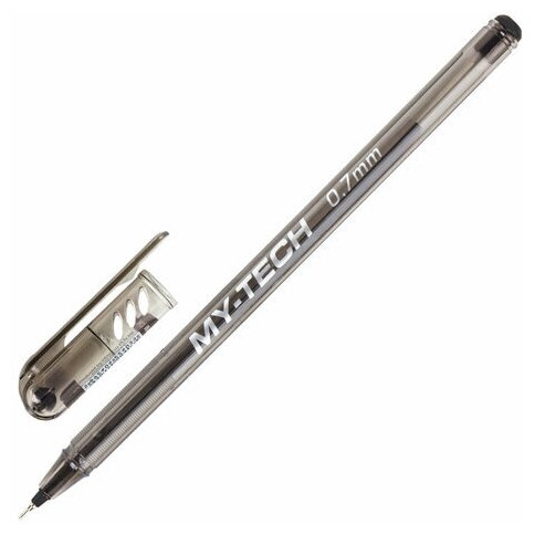 Ручка шариковая масляная PENSAN "My-Tech", черная, игольчатый узел 0.7 мм, линия письма 0.35 мм, 2240/25