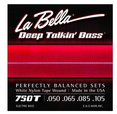 Сруны для бас гитары пократые нейлоном 50-135 La Bella 750T-B White Nylon