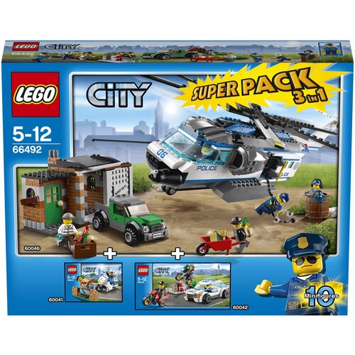 конструктор lego city 5004404 полицейские гонки 37 дет Конструктор LEGO City 66492 Полиция 3в1, 676 дет.