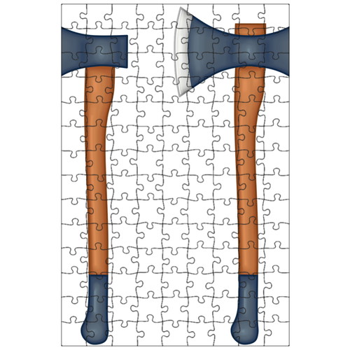 фото Магнитный пазл 27x18см."топор, двойной топор, инструменты" на холодильник lotsprints