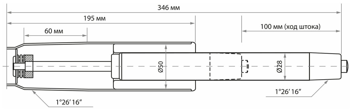 Газ-лифт / газлифт мебельный для офисных компьютерных кресел Brabix A-100 короткий, черный, длина в открытом виде 346 мм, d50 мм, класс 2 - фотография № 3