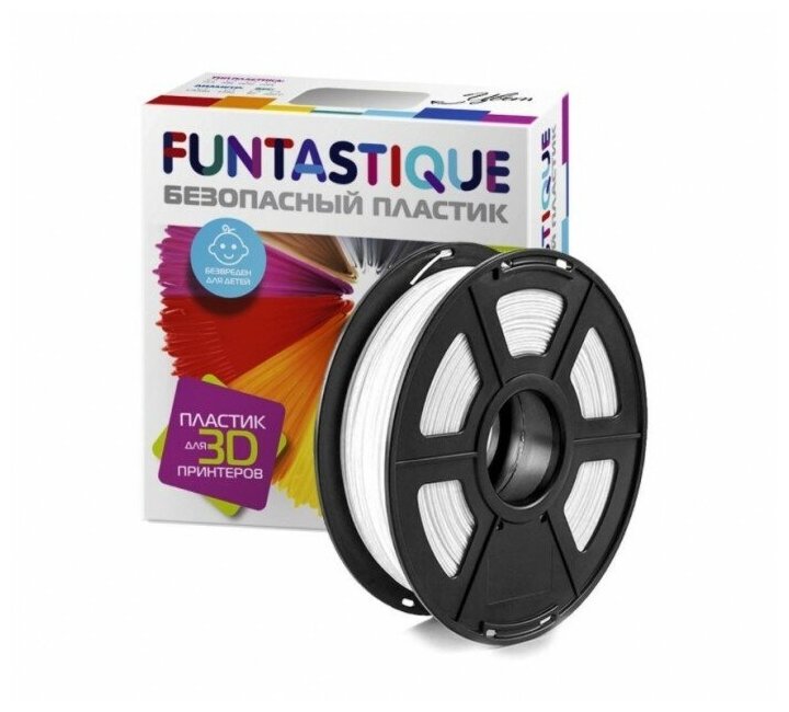 FUNTASTIQUE Пластик в катушке (petg,1.75 мм,1 кг), цвет белый PETG-1KG-WT