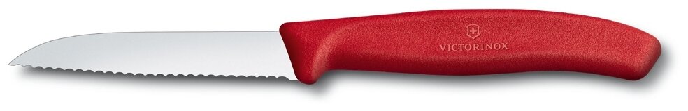 Нож для овощей VICTORINOX Swiss Classic, лезвие 8 см с волнистой заточкой, красный 6.7431