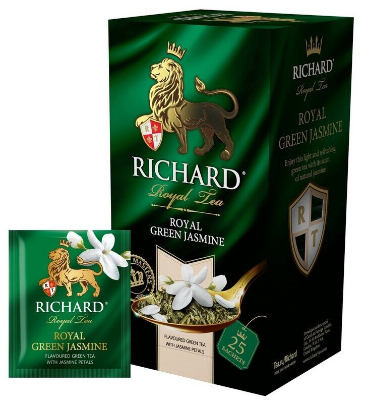 Richard Чай Royal Green Jasmine, 25 пакетиков, 2 штуки - фотография № 1
