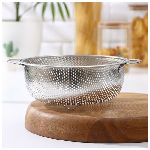 Дуршлаг из нержавеющей стали Марко d19 см две ручки цвет хромированный 587₽