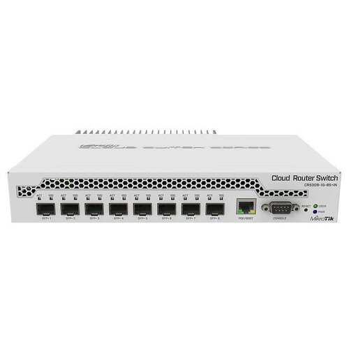 Mikrotik Сетевое оборудование CRS309-1G-8S+IN Коммутатор 8 SFP+, dual-core 800MHz CPU, 512MB RAM, POE, RS232 serial port