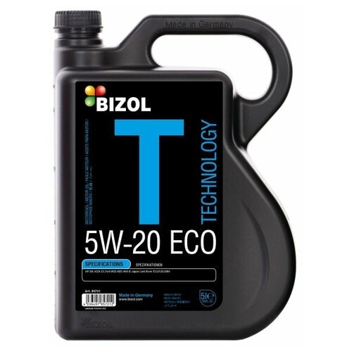 Моторное масло BIZOL Technology ECO 5W-20 синтетическое 5 л «Сделано в Германии»