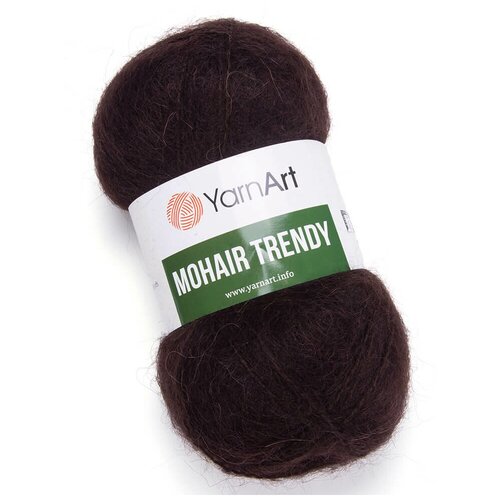 фото Пряжа для вязания yarnart 'mohair trendy' 100гр 220м (50% мохер, 50% акрил) (123 коричневый), 5 мотков