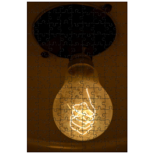 фото Магнитный пазл 27x18см."лампочка, эдисон, напольная лампа" на холодильник lotsprints