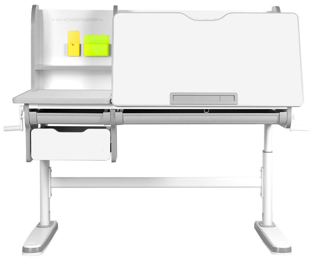 Ортопедический комплект Dali Plus: растущая детская парта-трансформер + регулируемое растущее кресло Armata белый/серый+ серый - фотография № 7