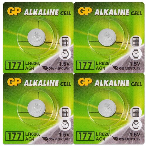 Батарейка LR66 (AG4, 377, 626) 1.5V GP Blister, упаковка 4 шт.