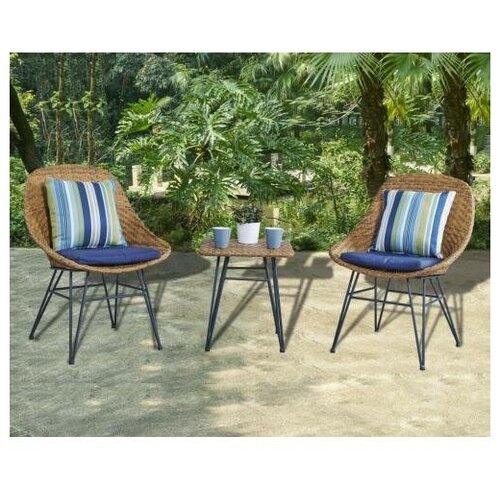 Комплект кофейный из искусственного ротанга (стол и 2 кресла), арт. 210488