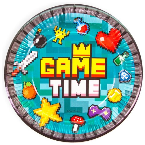 Тарелка бумажная Game Time, 18 см, набор 6 шт.