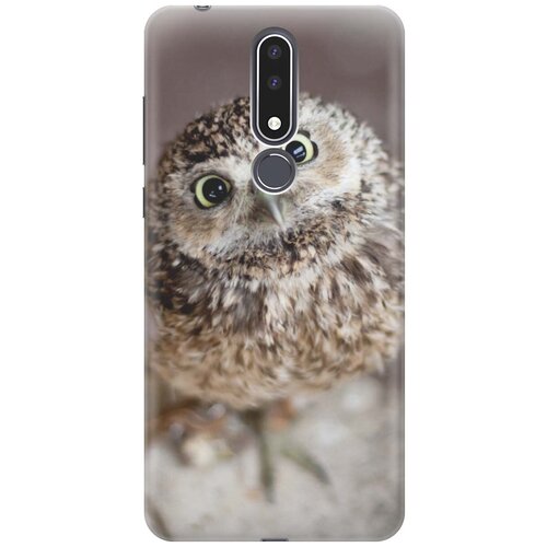 фото Gosso ультратонкий силиконовый чехол-накладка для nokia 3.1 plus с принтом "удивленная сова"
