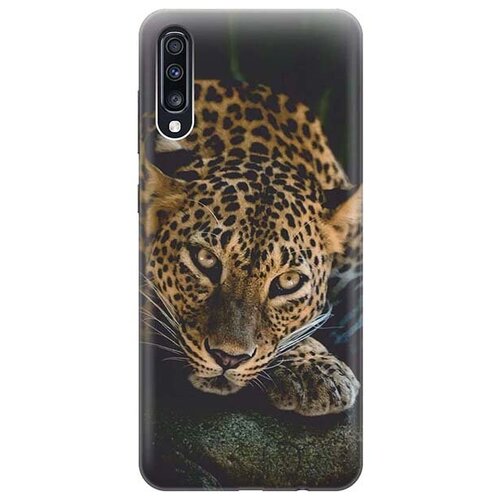 фото Ультратонкий силиконовый чехол-накладка для samsung galaxy a70 / a70s с принтом "загадочный леопард" gosso