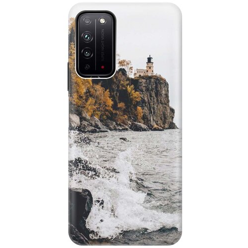 фото Ультратонкий силиконовый чехол-накладка для honor x10 с принтом "северный маяк" gosso