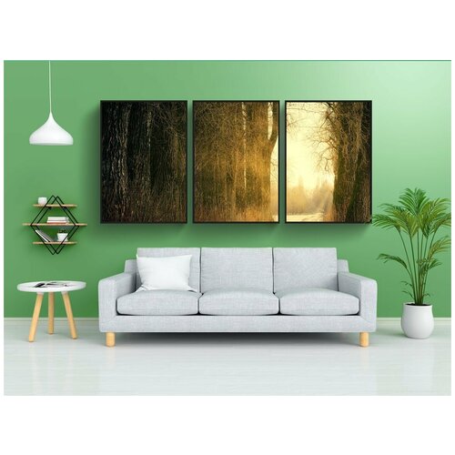 фото Набор модулных постеров для интерьера "лесная тропа, каждый, поляна" 60x90 см. в тубусе, без рамки lotsprints