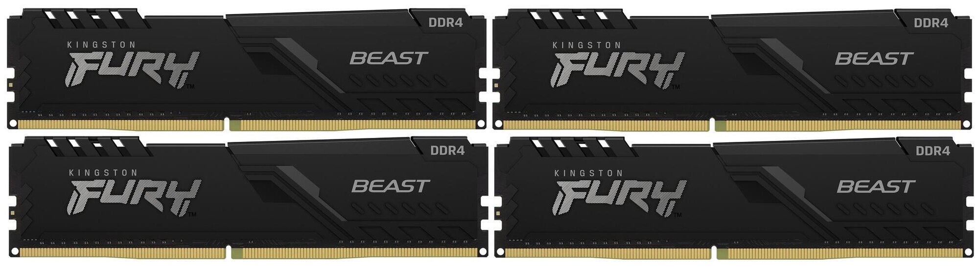 Оперативная память Kingston FURY Beast 32 ГБ (8 ГБ x 4 шт.) DDR4 2666 МГц DIMM CL16 KF426C16BBK4/32