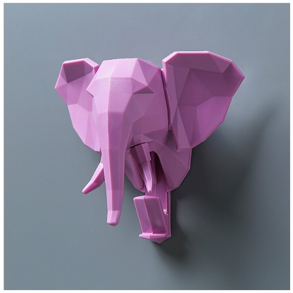 Крючок для вещей 3D "Слон" (розовый, 8,5*10,8*6 см) - фотография № 1