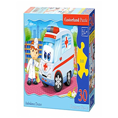 скорая помощь dickie toys скорая помощь 3713013 1 32 18 см красный Puzzle-30 MIDI Скорая помощь, Castorland