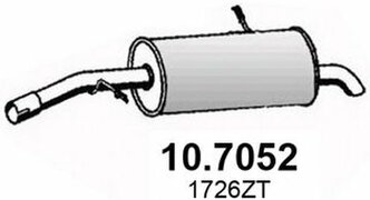 Глушитель системы выпуска задний Asso 107052 для Citroen C2, C3 I; Peugeot 1007