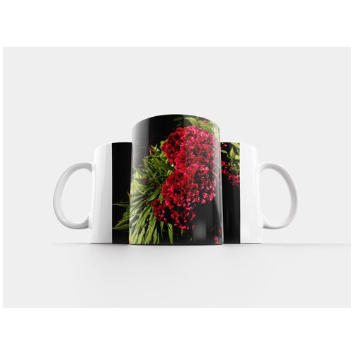 фото Кружка "целозия, красный вельвет, цветок" 320 мл lotsprints