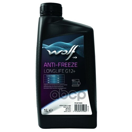 Антифриз Wolf Anti-Freeze Longlife G12 1л Концентрат Wolf арт 8315985 1313₽