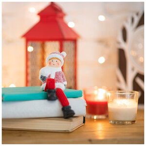 Фигурка-статуэтка керамическая украшение новогоднее для дома Мальчик с подвесными ножками Neon-Night 6.6*5.5*9.5 см