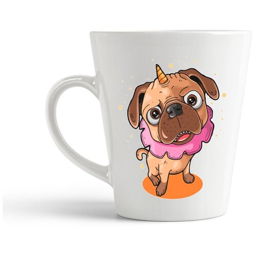 фото Кружка-латте coolpodarok илюстрация животные мопс единорожка
