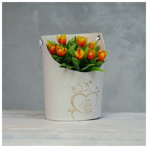 Переноска для цветов, ваза Овал с тиснением 