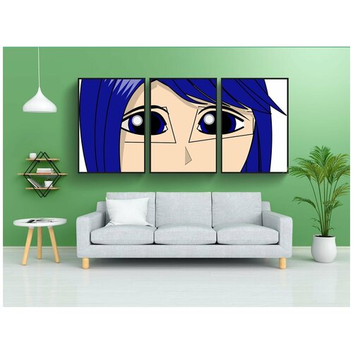 фото Набор модулных постеров для интерьера "девочка, лицо, голова" 60x90 см. в тубусе, без рамки lotsprints