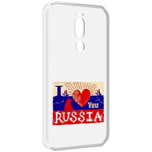 Чехол MyPads Люблю Россию для Meizu X8 задняя-панель-накладка-бампер