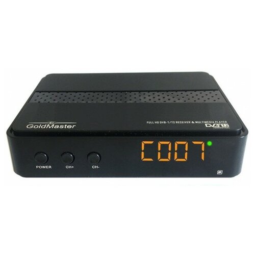 Цифровой телевизионный приемник GoldMaster T-707HD (DVB-T2 / C / IPTV, пластик, дисплей, внешний БП)