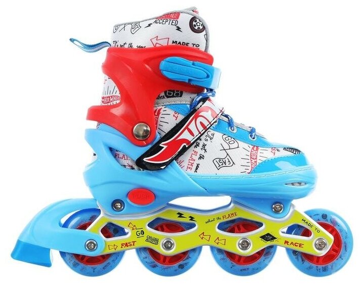 Hot Wheels Роликовые коньки раздвижные Hot Wheels, колёса световые, р. M (34-37)