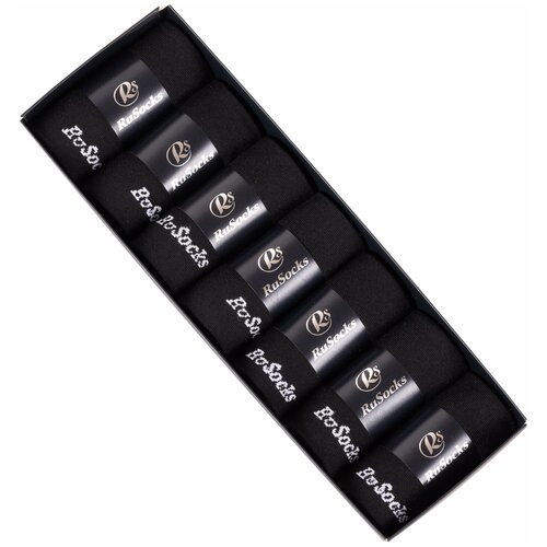 фото Набор из 7 пар мужских носков (rusocks / орудьевский трикотаж) черные, размер 25-27 (39-42)