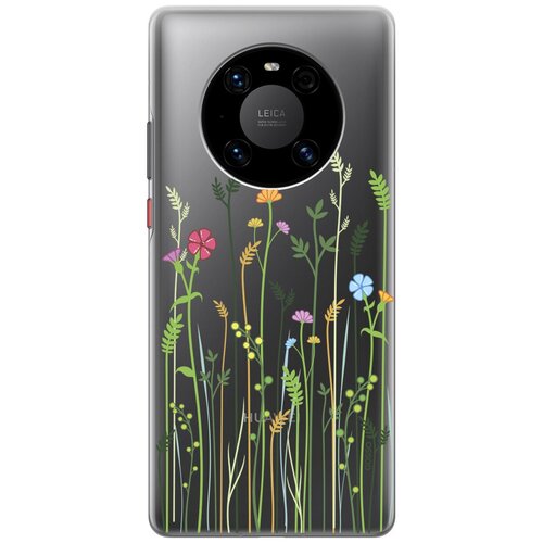 ультратонкий силиконовый чехол накладка transparent для huawei mate 40 pro с 3d принтом flowers Ультратонкий силиконовый чехол-накладка Transparent для Huawei Mate 40 Pro с 3D принтом Flowers & Fern