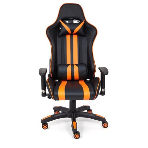 фото Компьютерное кресло tetchair icar игровое, обивка: искусственная кожа, цвет: черный/оранжевый