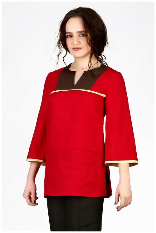 Блуза  SettyS Collection, повседневный стиль, свободный силуэт, размер 50, красный