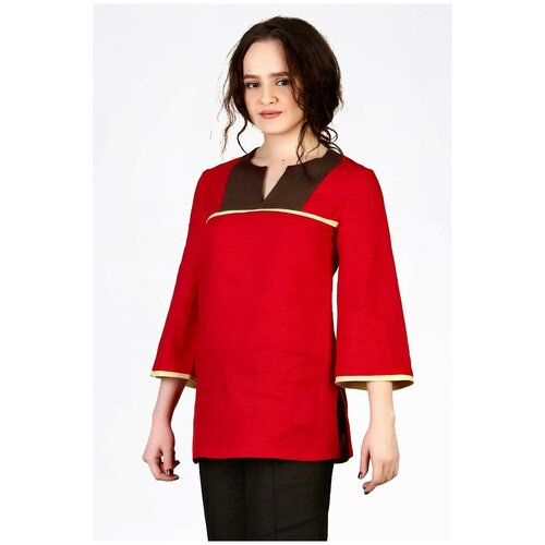 Блуза  Setty'S Collection, повседневный стиль, свободный силуэт, размер 48, красный