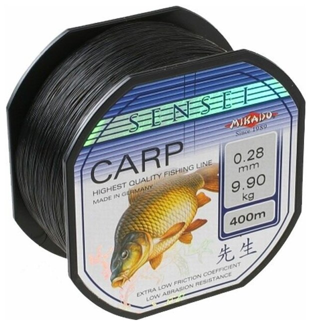 Леска мононить Mikado SENSEI CARP 0,26 (400 м) - 8.90 кг.