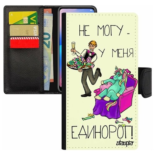 фото Чехол-книжка на телефон iphone 8, "не могу - сижу с единорогом!" повод карикатура utaupia