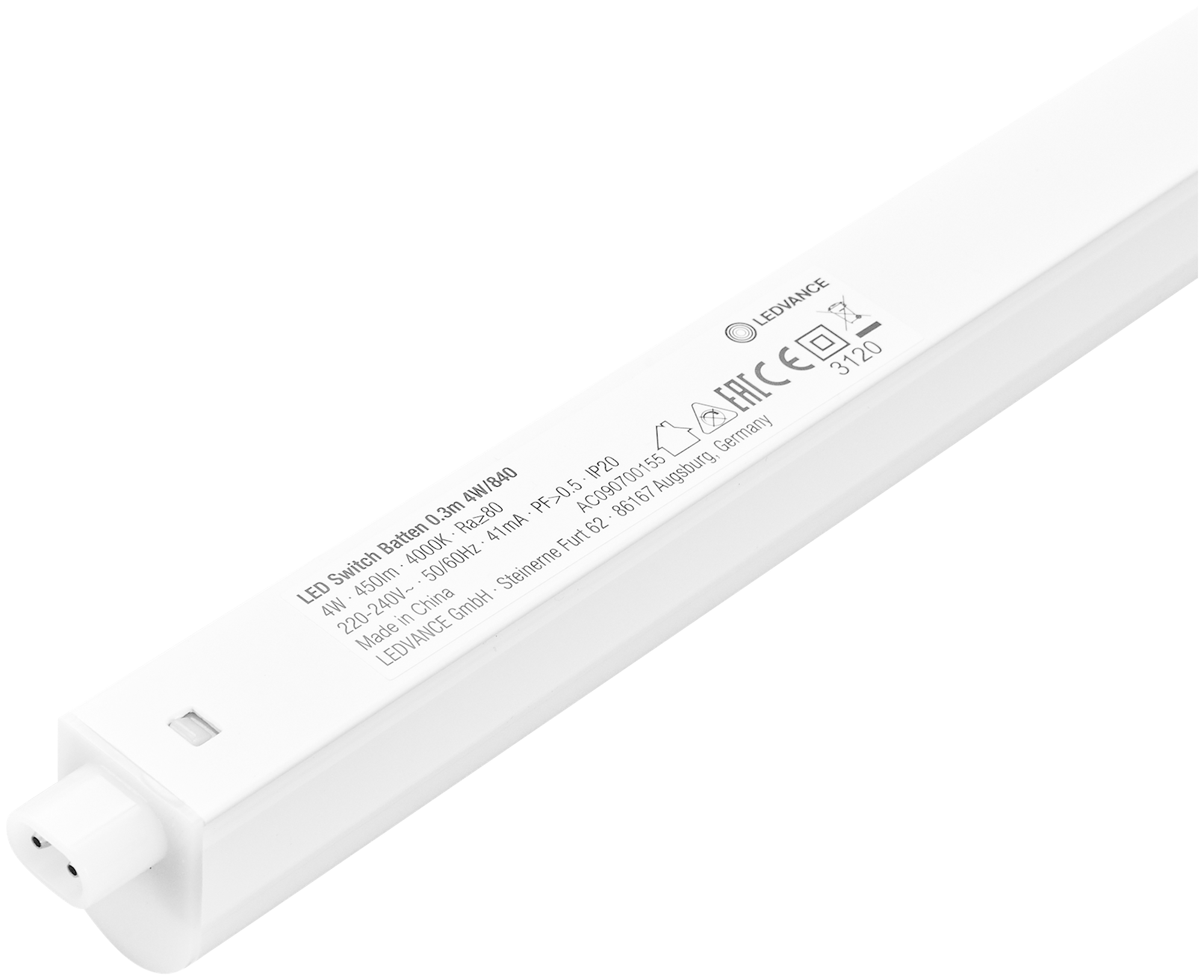 Светильник линейный светодиодный Ledvance LED Switch Batten 313 мм 4 Вт, теплый белый свет - фотография № 3